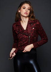 red leopard biker jacket