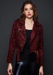 red leopard moto jacket