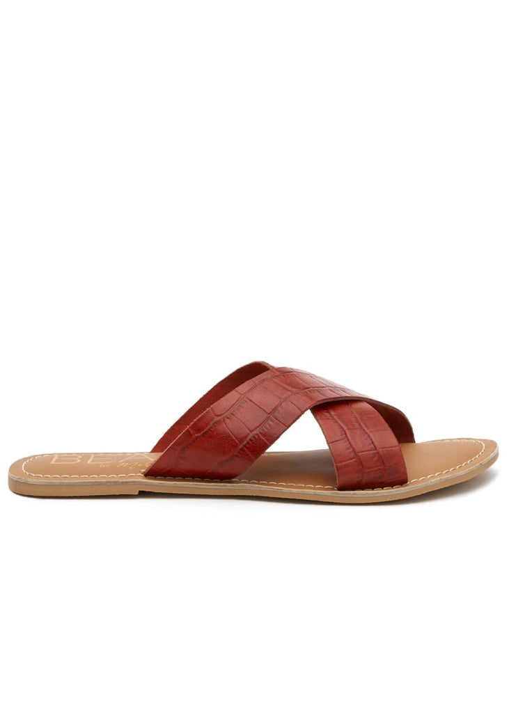 red leather sandal