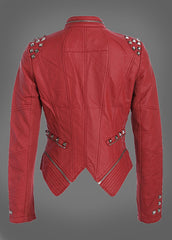 red leather jacket with studs