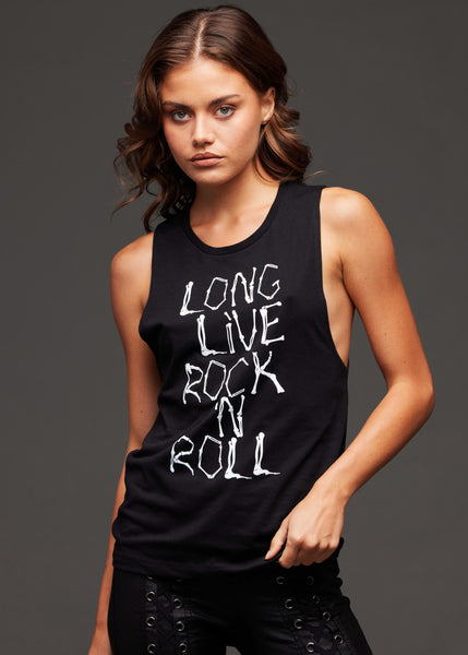 rock n roll skull top