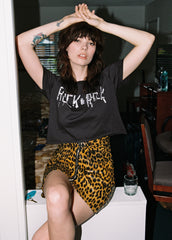 animal print leather skirt