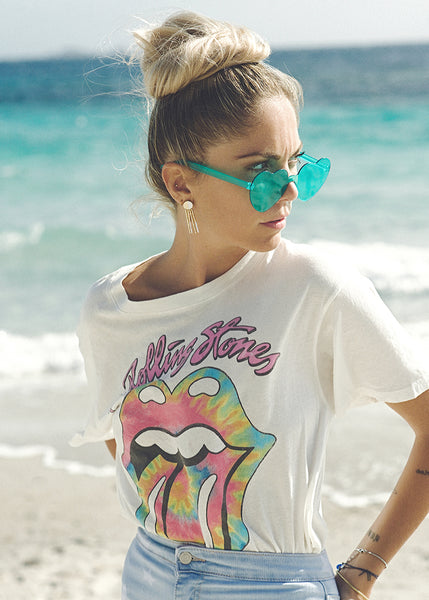 rolling stones tie dye tongue tee