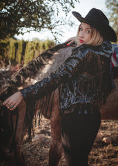 sequin fringe jacket