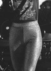 silver metallic leggings