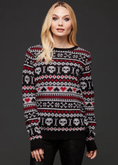 skull goth ugly Christmas sweater
