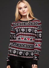skull goth ugly xmas sweater