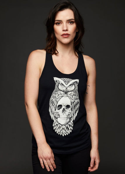 skull owl tank top