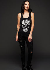 womens skull top cheetah tee 