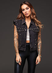sleeveless denim vest