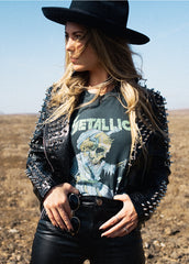 studded black moto jacket