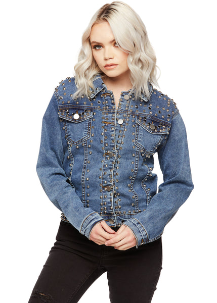 studded denim jacket