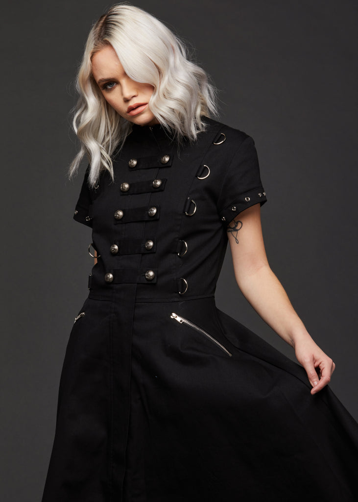 Black Gothic Dress | Studded Goth Dress | Corset Dress | Emo Dress | Pretty Attitude Black Gothic Dress | Studded Goth Dress | Corset Dress | Emo Dress | Pretty Attitude
