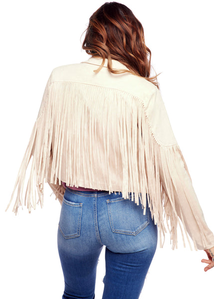 suede white fringe jacket tassel festival wear concert outfit country music rockstar wife 