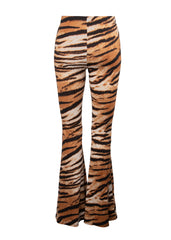 tiger print flare pants