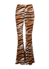 tiger animal print flares