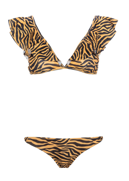 tiger print bikini set