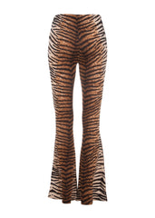 tiger print flare pants