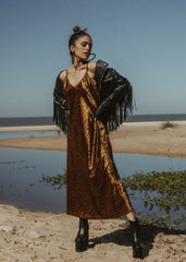 tiger print slip dress