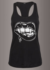 Vampire lips gothic tee