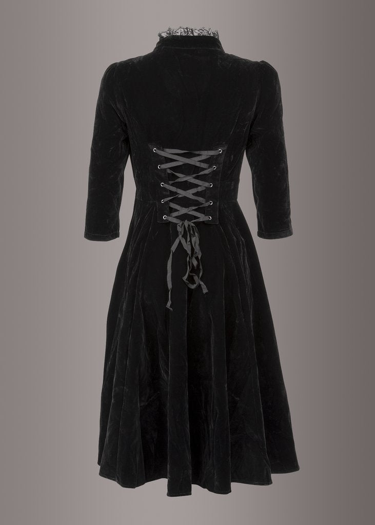 Black Velvet High Collar Dress | Shop Goth Dresses | Pretty Attitude | Pretty Attitude Black Velvet High Collar Dress | Shop Goth Dresses | Pretty Attitude | Pretty Attitude