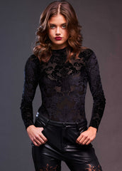 velvet goth bodysuit