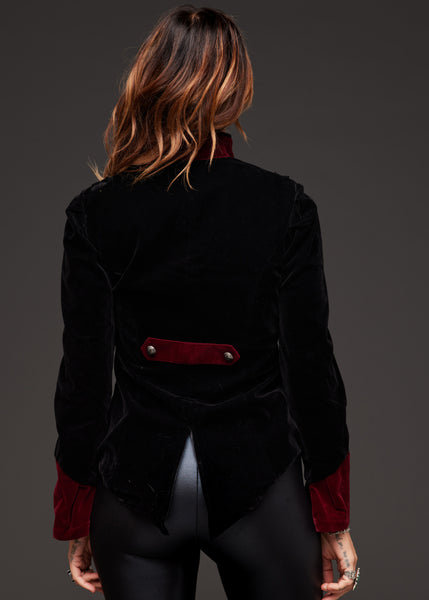velvet goth coat