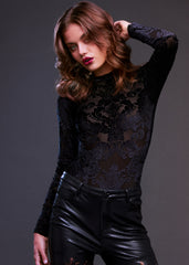velvet mesh bodysuit
