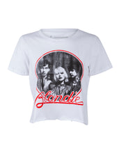 white distressed Blondie tee