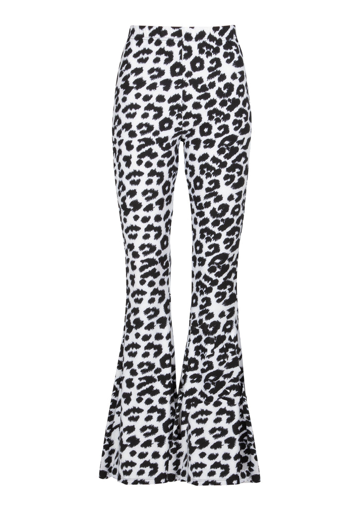 Black and White Leopard Flared Bell Bottoms