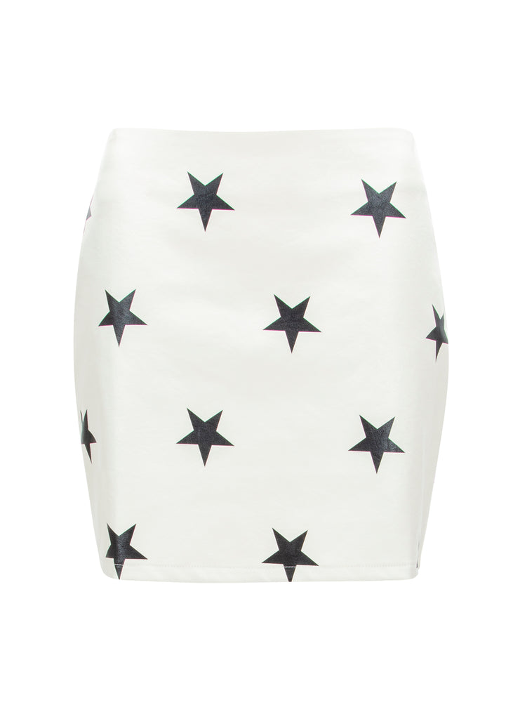 white star mini skirt