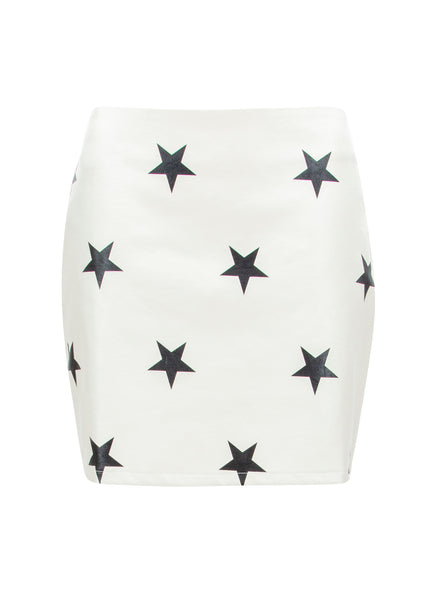 white star mini skirt