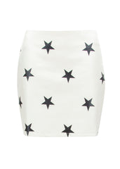 white star mini skirt