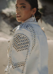 white studded jacket