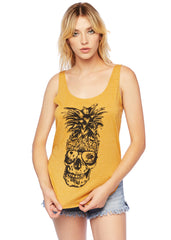 yellow pineapple skull tee