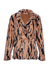 zebra print faux fur coat