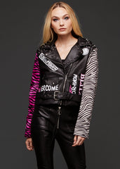 zebra print moto jacket